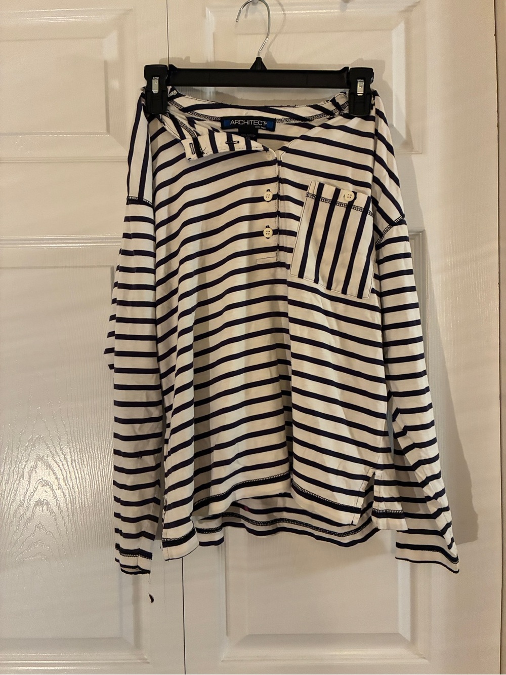 Architect Navy & White Striped Tee